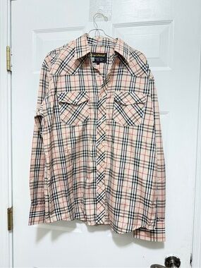 Classic Beige Plaid Men's Shirt - Unbranded